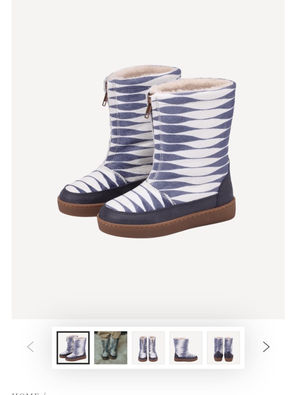 Donsje Ofili Boots in Blue Striped Cow Hair